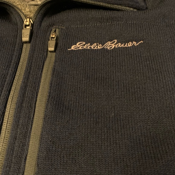 Eddie Bauer 1/4 Zip Pullover Size Large(Tall) Dark Blue - Picture 3 of 4